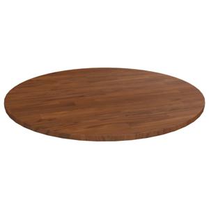 Tafelblad rond 70x1,5 cm bewerkt massief eikenhout donkerbruin