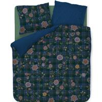 Pip Studio Flores Felices Dekbedovertrek - Donker Blauw-1-persoons (140 x 200/220 cm)