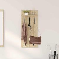 Wandgemonteerde kapstok met plank Sonoma eiken 90 x 40 x 10 cm