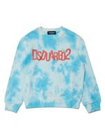 DSQUARED2 KIDS sweat en coton à imprimé tie-dye - Bleu