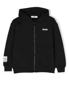 MSGM Kids hoodie à logo imprimé - Noir