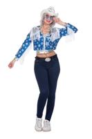 Glamorous Pailletten Jasje Sterren Vrouwen Blauw