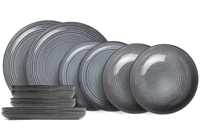 Cosy & Trendy Serviesset Kentucky Grey - 12-delig / 4 personen - 4 dinerborden, 4 ontbijtborden en 4 diepe borden Cosy & Trendy Serviesset Kentucky Grey - 12-delig / 4 personen - 4 dinerborden, 4 ontbijtborden en 4 diepe borden