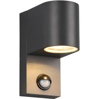 LED Tuinverlichting met Bewegingssensor - Buitenlamp - Trion Royinda - GU10 Fitting - Spatwaterdicht IP44 - Rond - Mat Antraciet - Aluminium