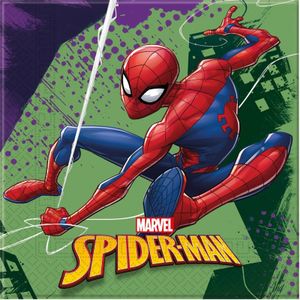 20x Marvel Spiderman feestartikelen servetjes 33 x 33 cm papier