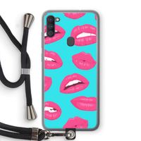 Bite my lip: Samsung Galaxy A11 Transparant Hoesje met koord