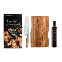 Wusthof Cadeauset Amici - Koksmes, Snijplank & Olijfolie