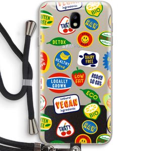 Fruitsticker: Samsung Galaxy J7 (2017) Transparant Hoesje met koord