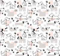 Slaapkamer behang Grijze honden patroon
