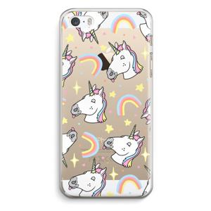 Rainbow Unicorn: iPhone 5 / 5S / SE Transparant Hoesje