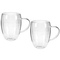 Theeglazen Dubbelwandig 300 ml 2 Stuks Transparant