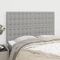 Hoofdborden 4 st 72x5x78/88 cm stof lichtgrijs