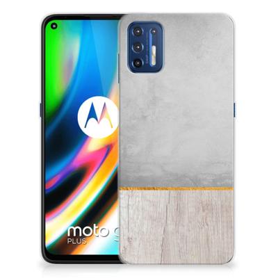 Motorola Moto G9 Plus | Bumper Hoesje | Wood Concrete