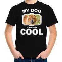 Chow chow honden t-shirt my dog is serious cool zwart voor kinderen