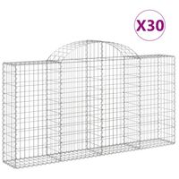 The Living Store Schanskorf Gabion 200x30x100/120 cm - Zilver - Gegalvaniseerd ijzer