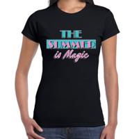 Toppers verkleed T-shirt dames - The summer is Magic - zwart - Miami Vice - Tropische feestkleding