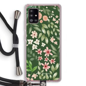 Botanical green sweet flower heaven: Samsung Galaxy A51 5G Transparant Hoesje met koord