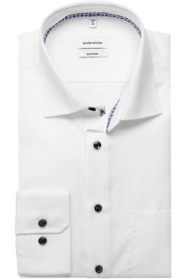 Seidensticker Comfort Fit Overhemd wit, Effen Seidensticker Comfort Fit Overhemd wit, Effen