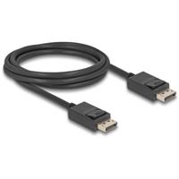 Delock 80493 DisplayPort-kabel DisplayPort Aansluitkabel DisplayPort-stekker 2 m Zwart 16K UHD, Vergulde steekcontacten, Afgeschermd (drievoudig)