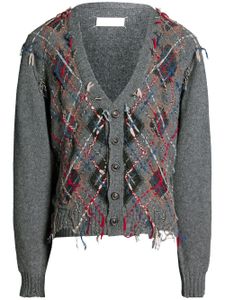 Maison Margiela cardigan en maille intarsia - Gris