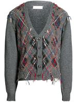 Maison Margiela cardigan en maille intarsia - Gris