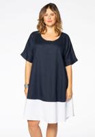 Yoek Jurk colourblock | Blauw | Maat 42/44