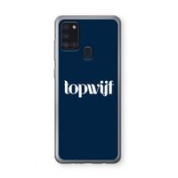 Topwijf Navy: Samsung Galaxy A21s Transparant Hoesje Topwijf Navy: Samsung Galaxy A21s Transparant Hoesje