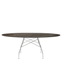 Kartell Glossy Eettafel Marmer Ovaal - Chrome / Aged Bronze - thumbnail