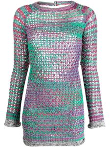 The Attico robe courte en maille ajourée - Violet