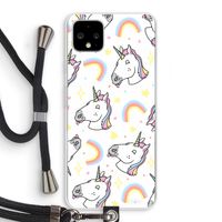 Rainbow Unicorn: Pixel 4 XL Transparant Hoesje met koord