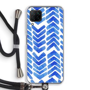 Blauwe pijlen: Huawei P40 Lite Transparant Hoesje met koord