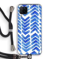 Blauwe pijlen: Huawei P40 Lite Transparant Hoesje met koord