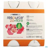 Resource 2.0 Fibre Aardbei 4x200ml
