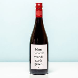 Wijnfles Bedankt voor de goede genen - Rood (Merlot)