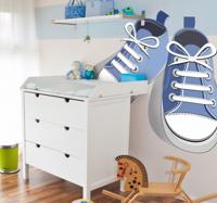 Sticker kinderkamer schoenen blauw