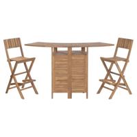 Tafel met twee stoelen Home ESPRIT Teakboom 95 X 70 X 108 CM