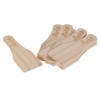 Cook Concept Gourmetspatels - 12x - dennenhout - 12 x 4 cm - gourmetten - racletten - grillen