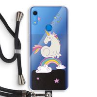 Regenboog eenhoorn: Huawei Y6s Transparant Hoesje met koord
