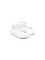 Dolce & Gabbana Kids ballerines à plaque logo - Blanc - thumbnail