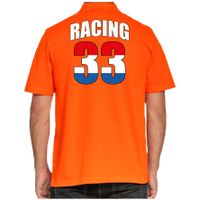 Grote maten racing 33 supporter / race fan poloshirt oranje voor heren - thumbnail