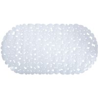 Douche/bad anti-slip mat badkamer - pvc - wit - 39 x 99 cm - ovaal