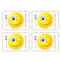 Placemat Smiley - 40x stuks - 42 x 30 cm - 90g - smile - emoticon