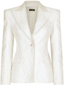 Dolce & Gabbana blazer Turlington en brocart - Blanc