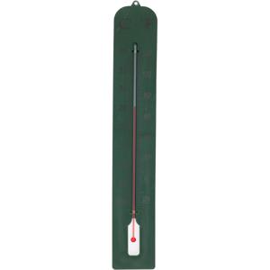 Binnen/buiten thermometer XXL- Donkergroen - kunststof - 45 x 10 cm - binnen/buiten