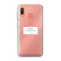 Reminder: Samsung Galaxy A20e Transparant Hoesje Reminder: Samsung Galaxy A20e Transparant Hoesje