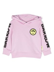 Barrow kids logo-print cotton hoodie - Rose