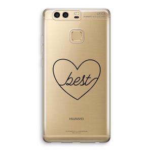 Best heart black: Huawei P9 Transparant Hoesje