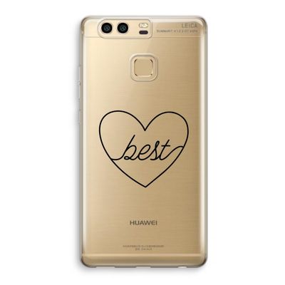 Best heart black: Huawei P9 Transparant Hoesje