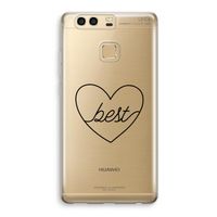 Best heart black: Huawei P9 Transparant Hoesje