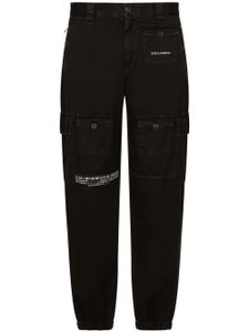 Dolce & Gabbana DGVIB3 pantalon en coton à logo imprimé - Noir